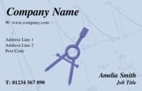 Business Cards for architects and mathematicians showing a Compass.