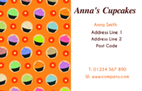 The cub cakes on these business card designs make them suitable for catering and food professionals.