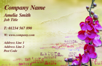 A beautiful business card design often used by florists, beauticians and travel agents.