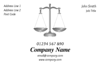 The legal scales in this business card is an excellent design for any law firms or professionals like lawyers, solicitors, barristers involved within the legal system.