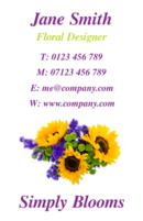 Business cards for florists and gardeners. These business card templates have an image of a lovely bunch of flowers.