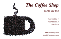 Coffee shop owners, or other food, catering, events and shopping people should get their motto across clearly by using these business cards with an abstract image of a coffee cup on the business card design.